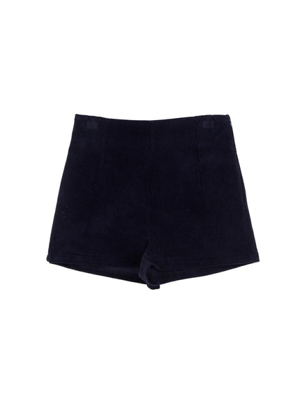 high-waisted-corduroy-shorts-cn528 / Dark blue