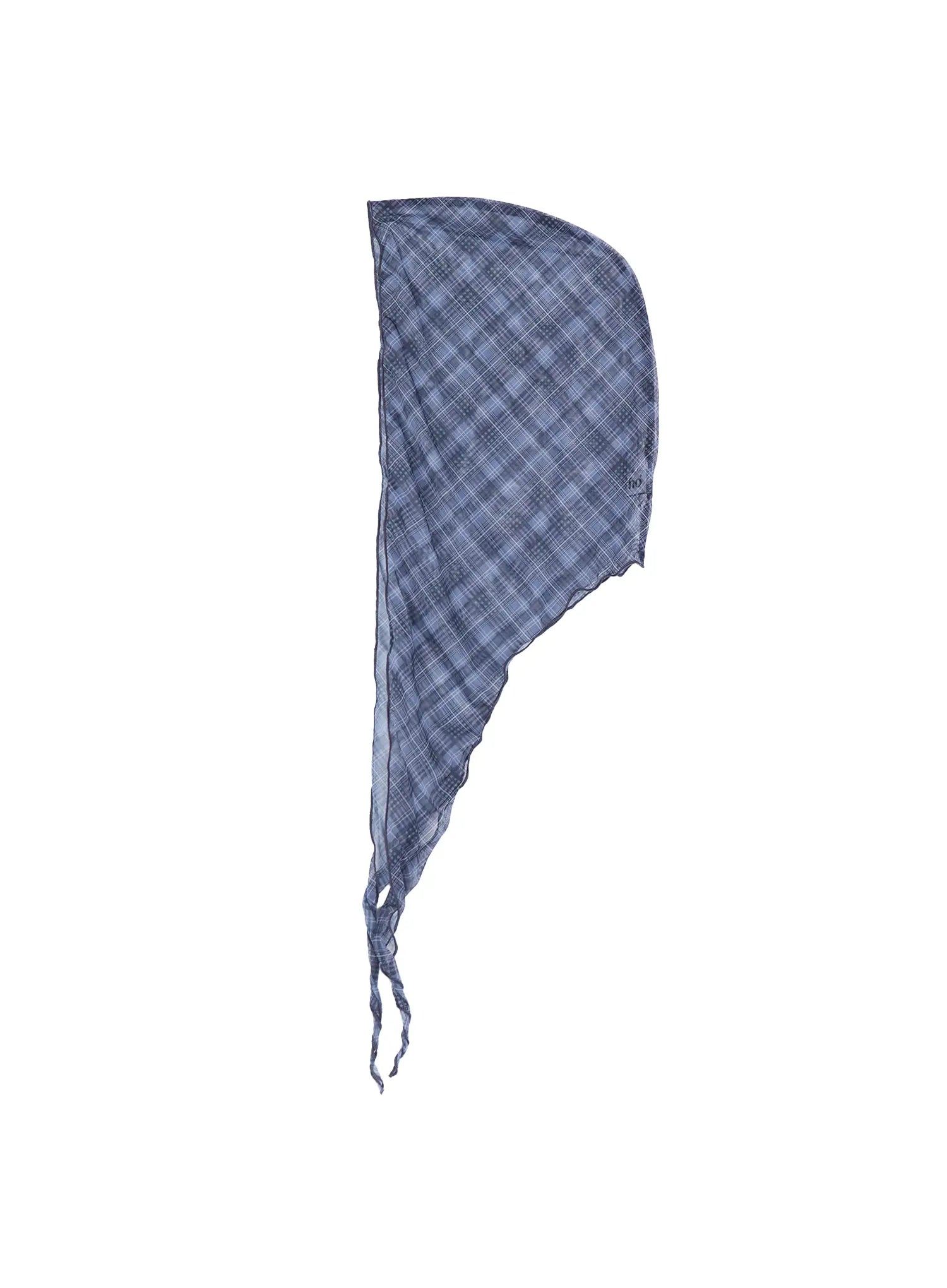 sheer-plaid-head-scarf-cl522 / Dark blue