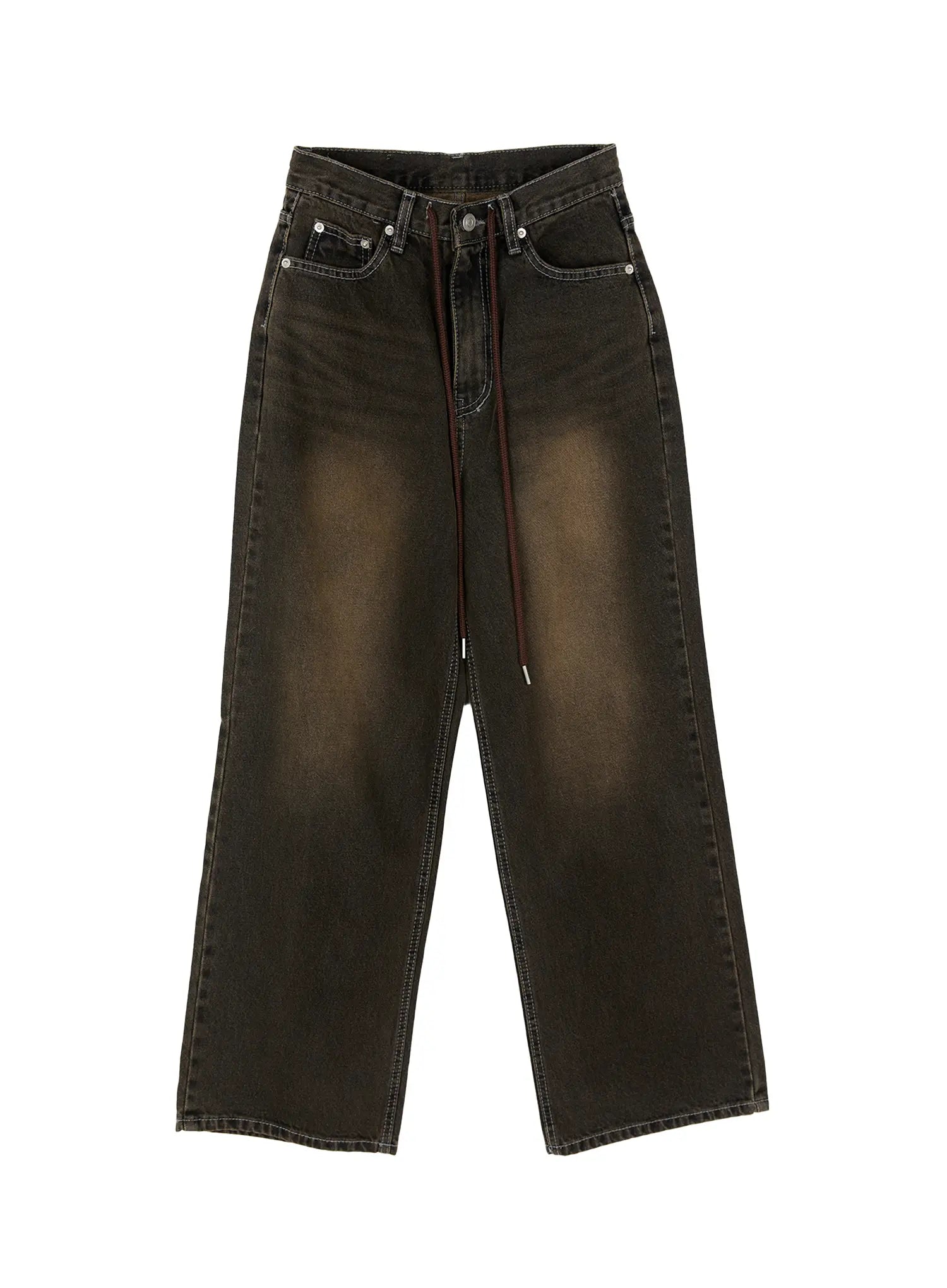 Lucinda High-Rise Wide Leg Jeans CG512 in Dark brown, size L