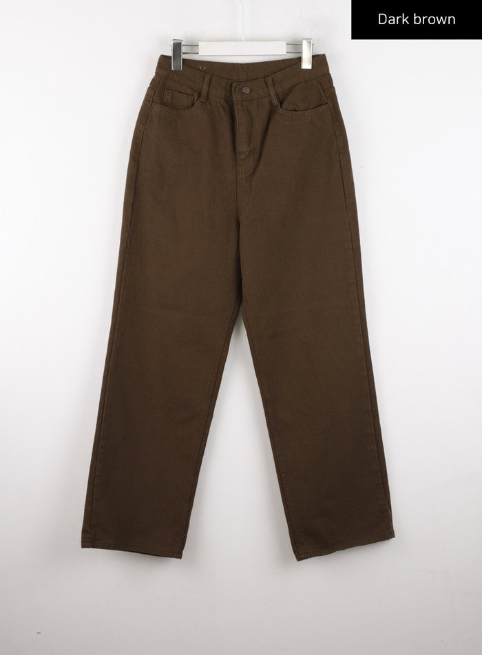 straight-leg-fleece-pants-cd307 / Dark brown