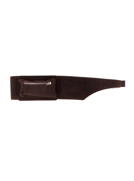 john-suede-pocketed-waist-belt-cs529 / Dark brown