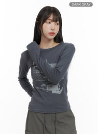 graphic-bliss-long-sleeve-cs403 / Dark gray