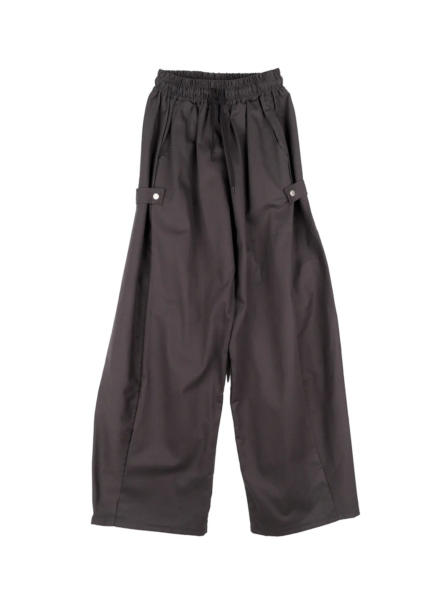 side-button-wide-leg-pants-cs517 / Dark gray