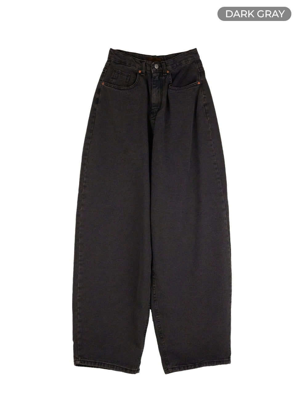 Denim Washed Baggy Jeans CU424 in Dark gray, size M
