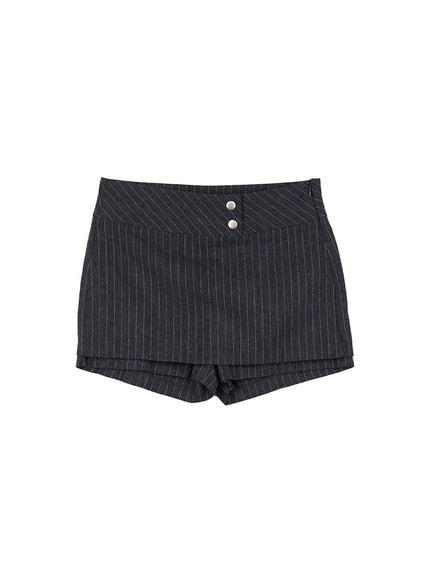 pinstripe-buttoned-skort-cj517 / Dark gray