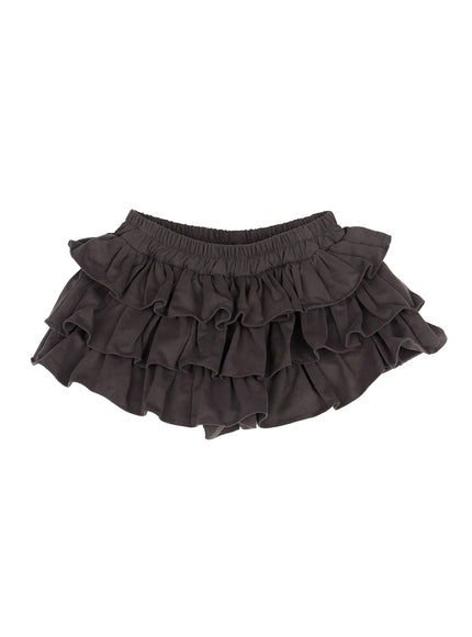 ruffle-mini-skirt-cj513 / Dark gray
