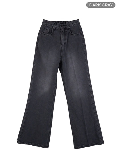 aubrey-washed-classic-straight-fit-jeans-oo421 / Dark gray