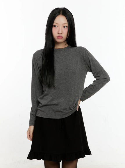 basic-fleece-long-sleeve-tee-cn506 / Dark gray