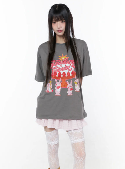 oversized-strawberry-graphic-tee-cu519 / Dark gray