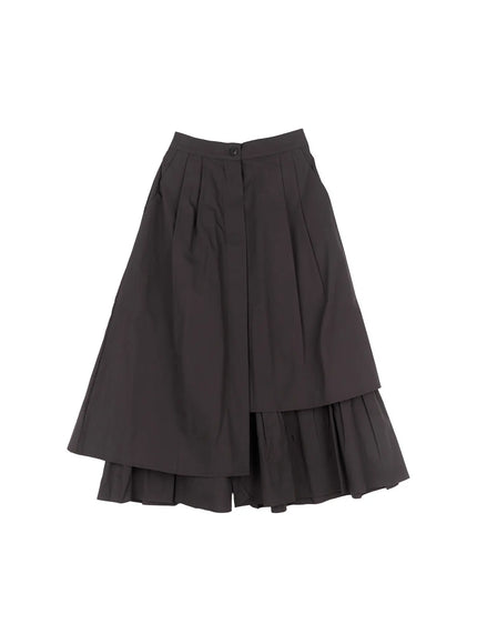 asymmetrical-flare-layered-skirt-cg526 / Dark gray