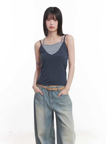 layered-two-tone-cami-cu505 / Dark gray