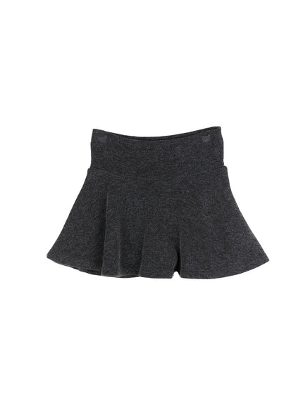 knit-pleated-mini-skirt-cs505 / Dark gray
