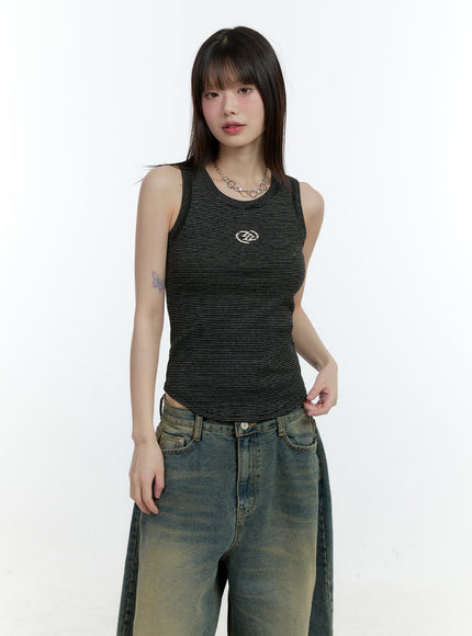logo-crop-tank-top-cf506 / Dark gray