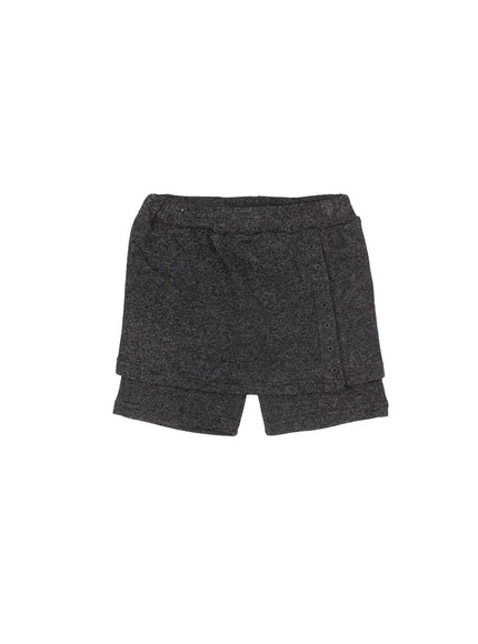 ribbed-button-mini-skort-cj514 / Dark gray