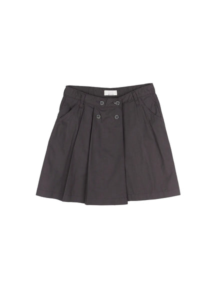 pleated-trench-midi-skirt-cu515 / Dark gray