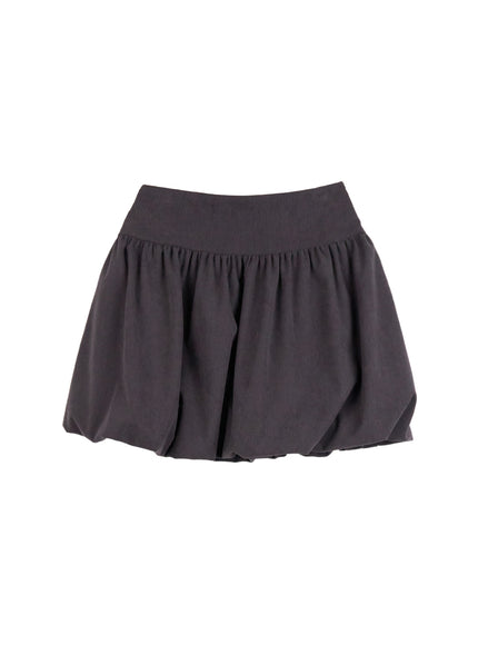 corduroy-solid-mini-skirt-cn412 / Dark gray