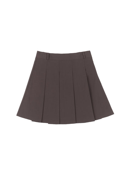 classic-pleated-midi-skirt-cy526 / Dark gray