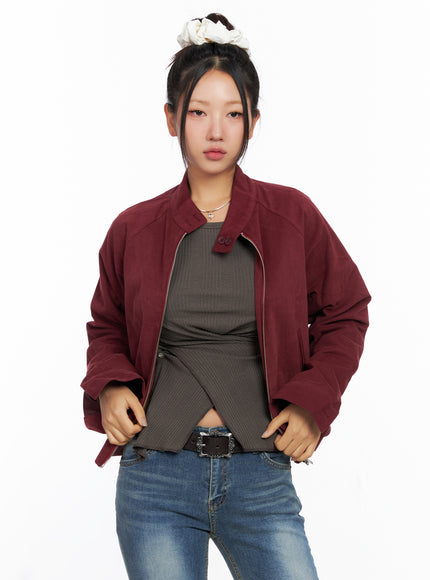 cotton-raglan-sleeve-jacket-co514 / Dark red