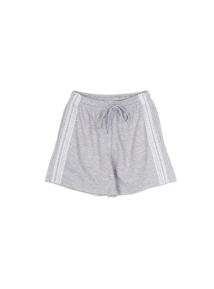 lace-side-stripe-athletic-shorts-cd805 / Gray
