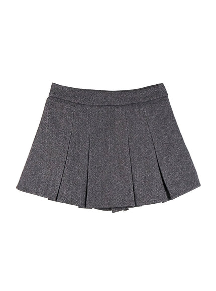 pleated-warm-mini-skirt-od412 / Gray