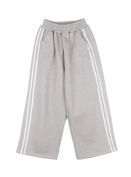 cozy-wide-leg-track-pants-cn528 / Gray