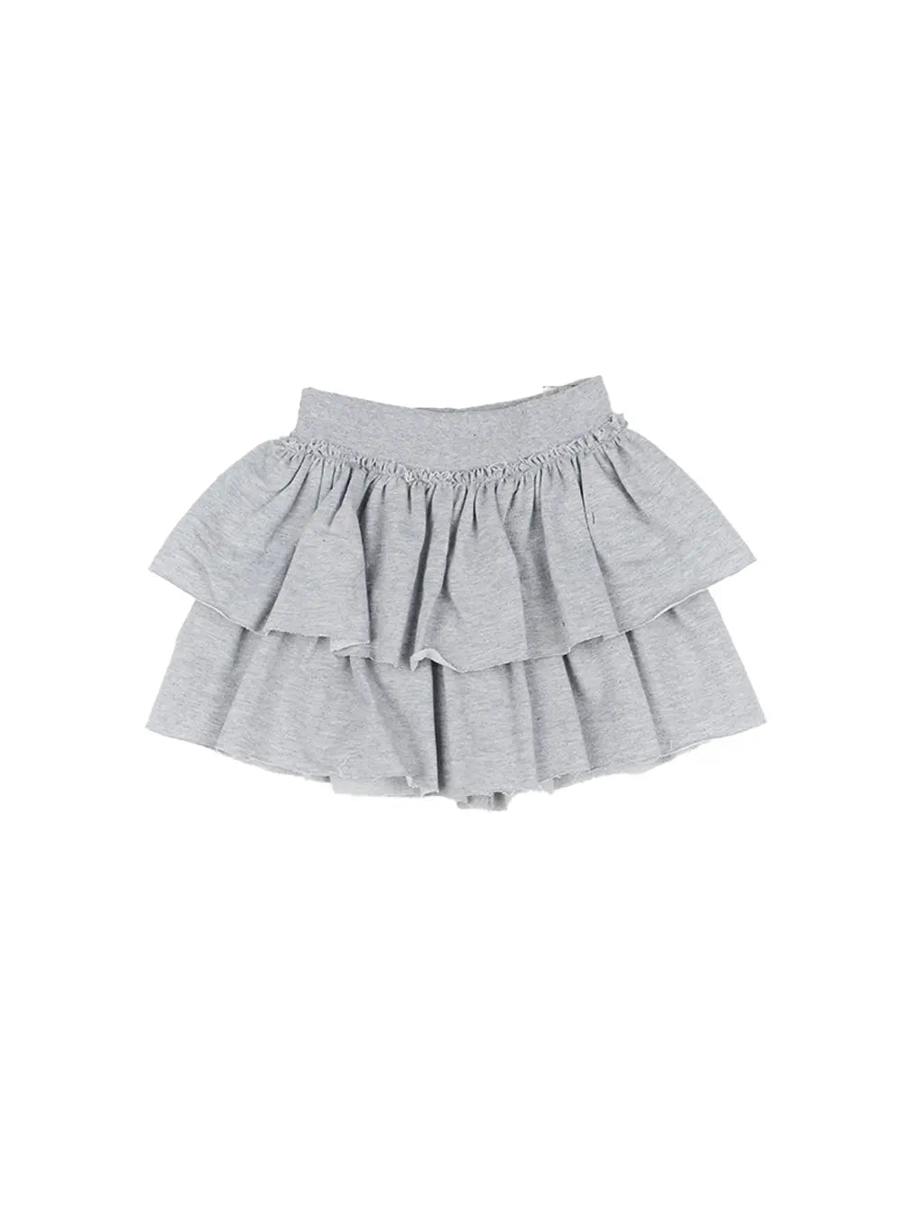 tiered-ruffle-mini-skirt-cl508 / Gray