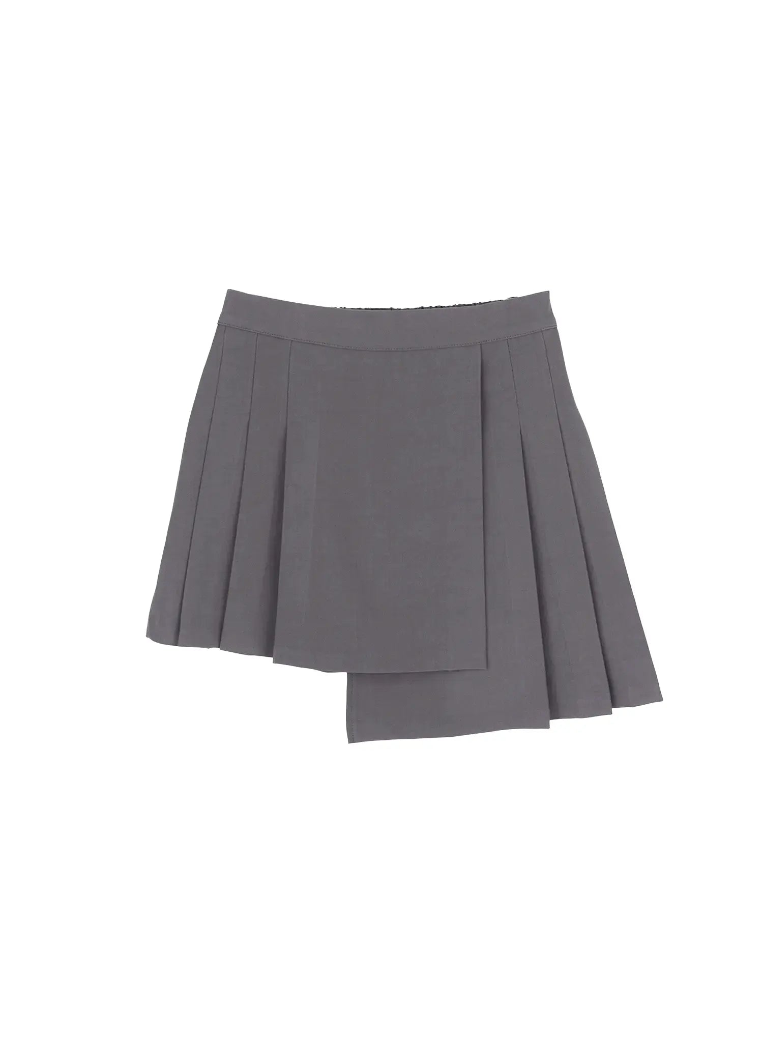 asymmetric-pleated-mini-skirt-cm513 / Gray