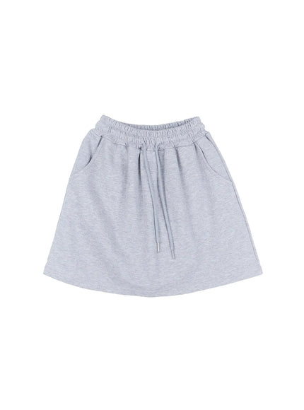 drawstring-sweat-skirt-cl518 / Gray