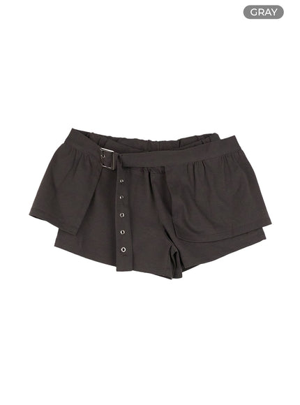 wrap-belted-skort-cy428 / Gray