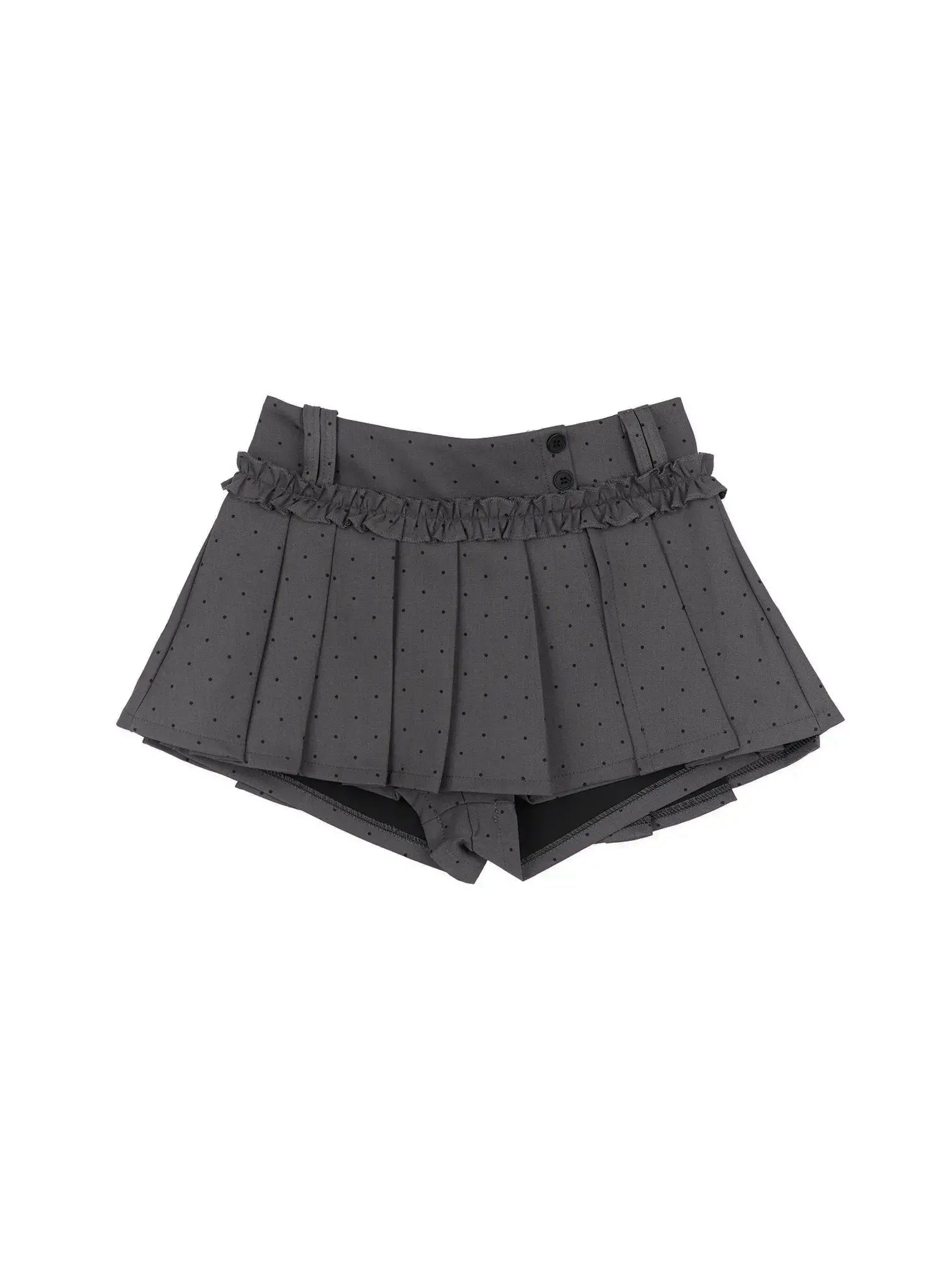 polka-dot-pleated-mini-skirt-cm518 / Gray