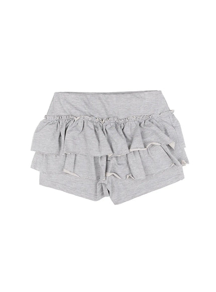 frill-ruffle-shorts-cu526 / Gray