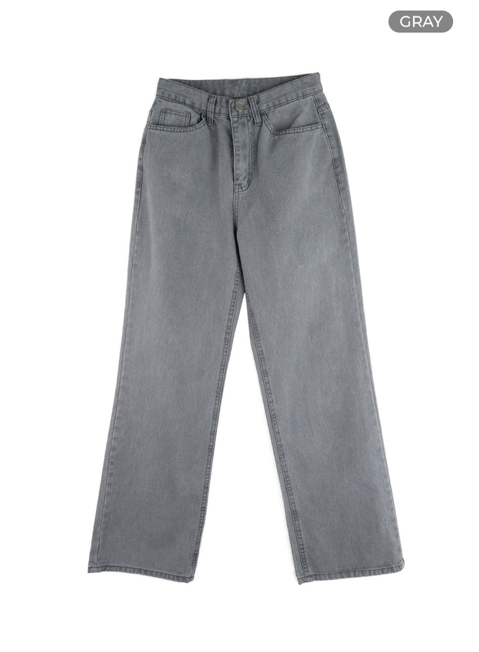 light-washed-straight-jeans-om412 / Gray