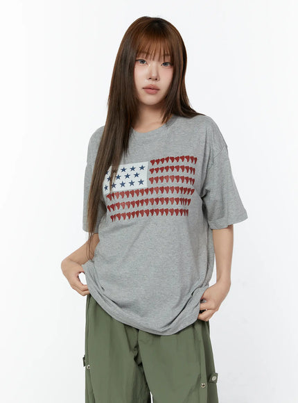 oversized-graphic-tee-cy519 / Gray