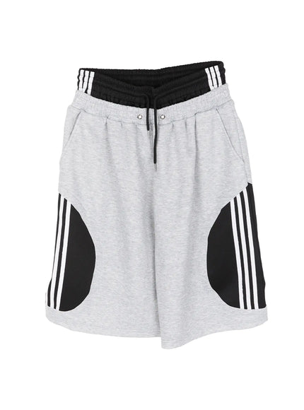 layered-track-bermuda-shorts-cu515 / Gray