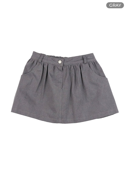 flare-cotton-mini-skirt-cg426 / Gray