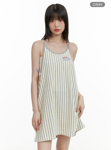 stripe-mini-dress-cy428 / Gray