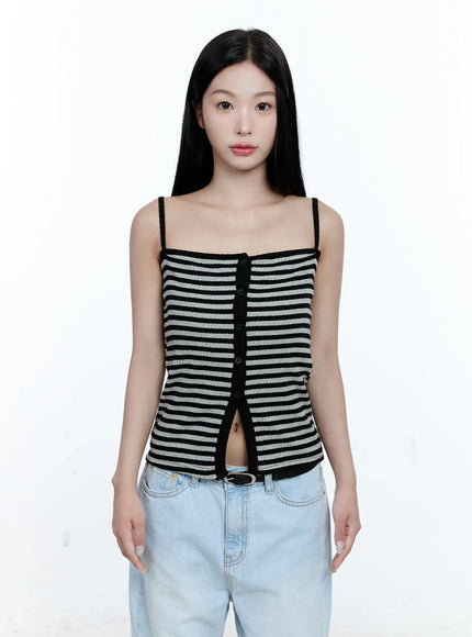 striped-knit-tank-top-cg512 / Gray