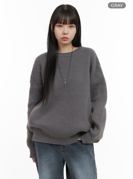 oversized-fuzy-soft-knit-sweater-oo401 / Gray