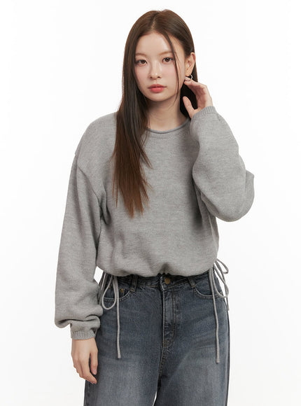 round-neck-loose-sweater-od417 / Gray