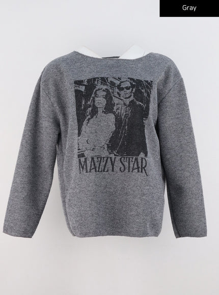 graphic-sweater-pullover-cs327 / Gray