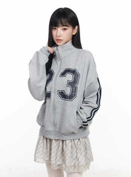 two-way-zip-up-jacket-cf518 / Gray
