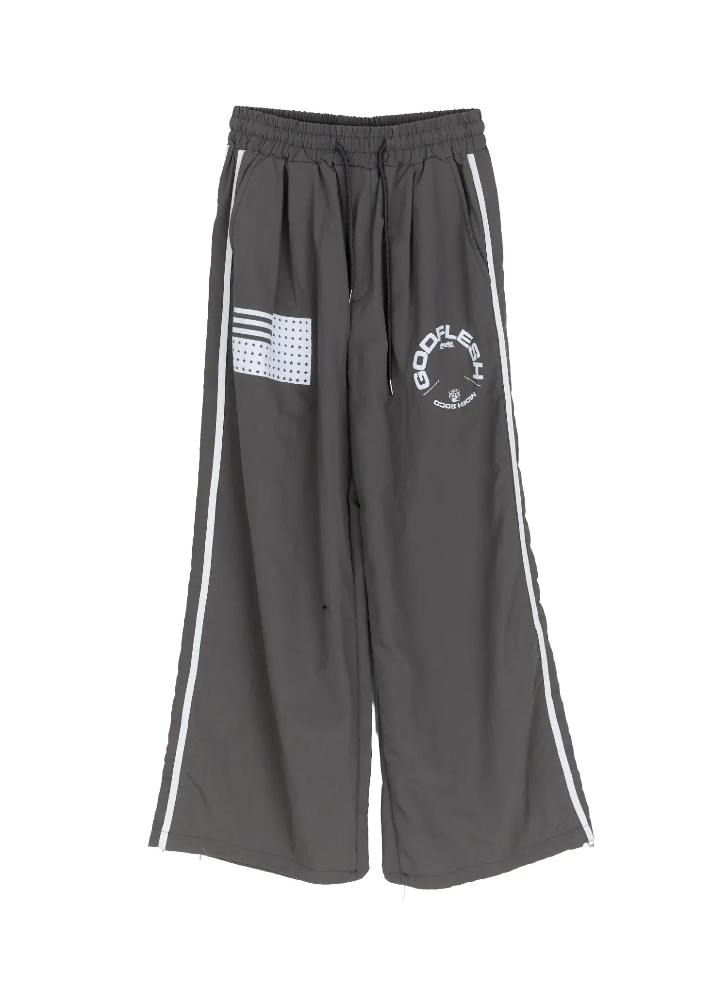 graphic-wide-leg-track-pants-cm511 / Gray