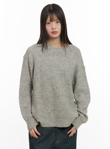 oversized-mohair-blend-sweater-cd425 / Gray