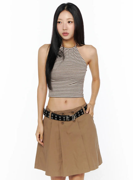 striped-halter-crop-top-cu515 / Green