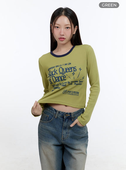 snugscript-crop-top-cs406 / Green