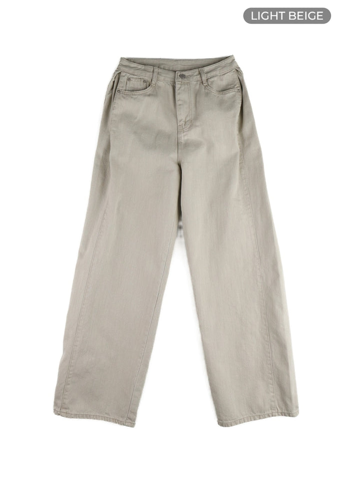 basic-baggy-cotton-pants-cm408 / Light beige