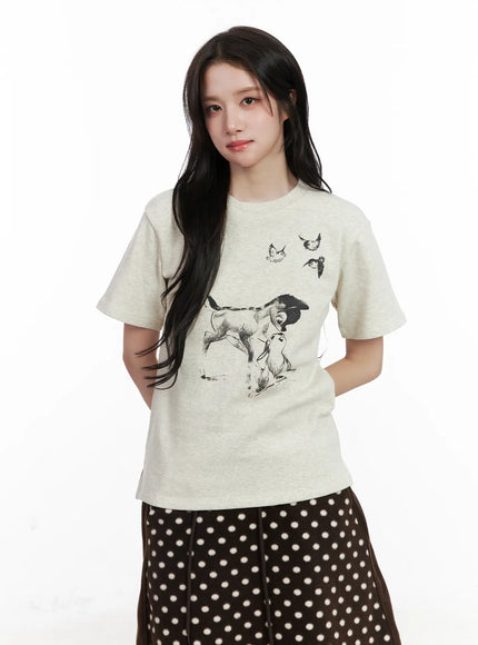 bambi-graphic-t-shirt-cn527 / Light beige
