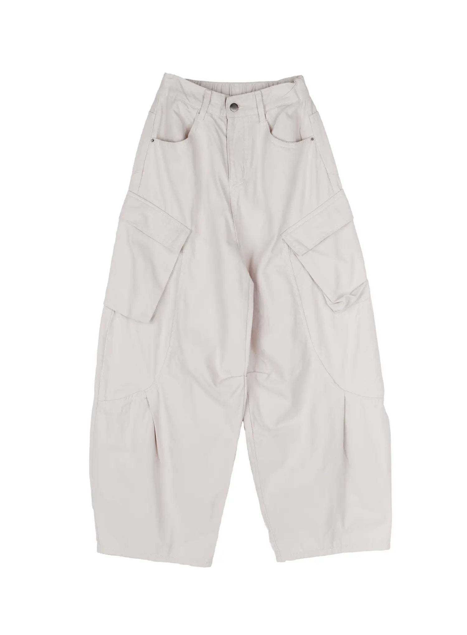 casual-wide-leg-cargo-pants-cy508 / Light beige