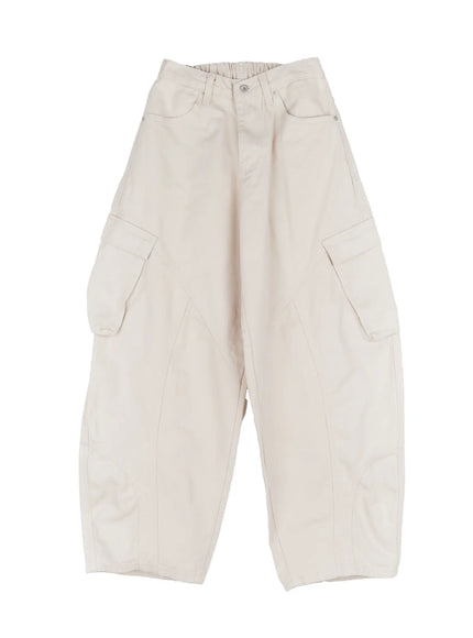 pigment-cargo-wide-leg-pants-cn506 / Light beige