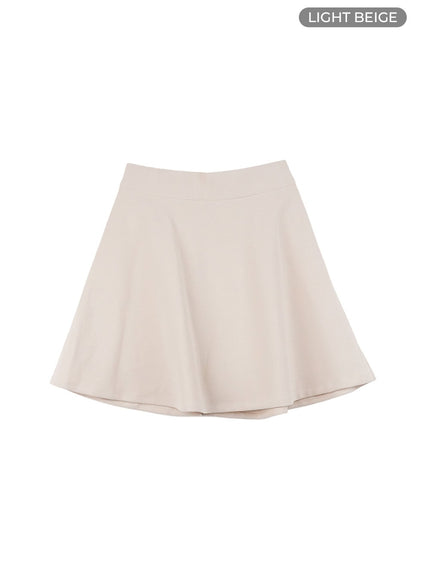 pleated-charm-mini-skirt-co414 / Light beige